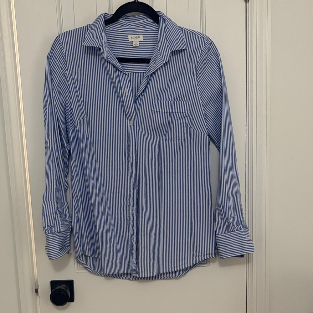 J. Crew Blue Striped Button Down Shirt
